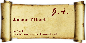 Jasper Albert névjegykártya